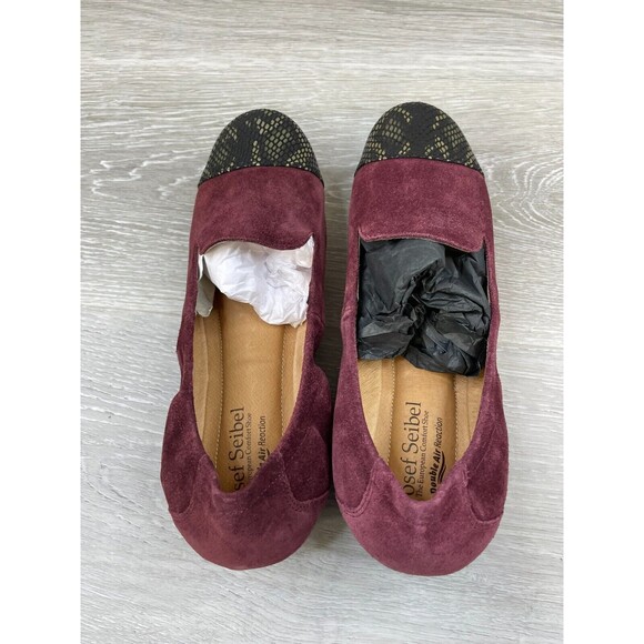 Josef Seibel Pippa 23 72923 Women's 6 Red Snake Embossed Cap Toe Moccasin Loafer - Picture 5 of 11